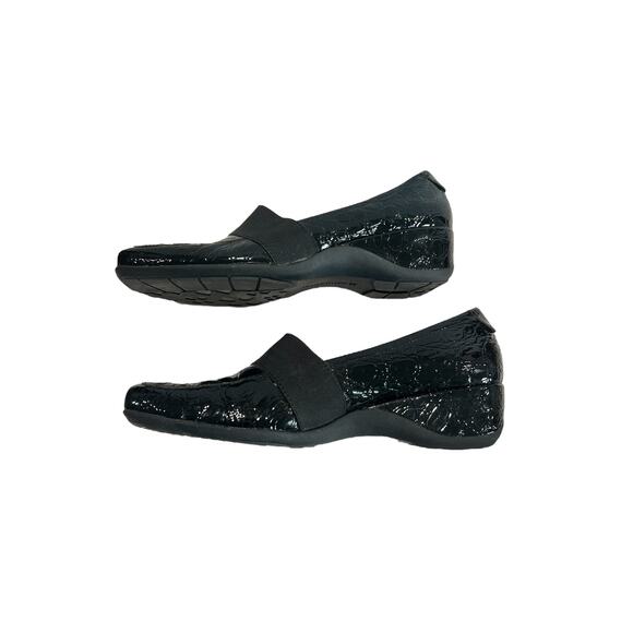 Naturalizer N5 Square Toe Patent Leather Low Wedge Loafer Women Size 8.5 Comfort - Picture 5 of 7